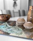 Ghanaian Glass Beads Imported - Clear/Aqua - eyahomeliving
