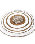 African Beaded Shield - Gold & White Stripe