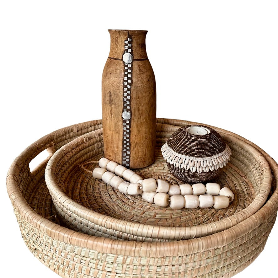 Beaded/Shell Tea Lights - RED - eyahomeliving