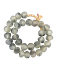 Ghanaian Glass Beads Imported - Muddy Grey Swirl - eyahomeliving