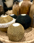 NEW -  Beaded Tea Lights - Gold - eyahomeliving