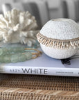 Cowrie Shell / Beaded Tea Lights - Off White