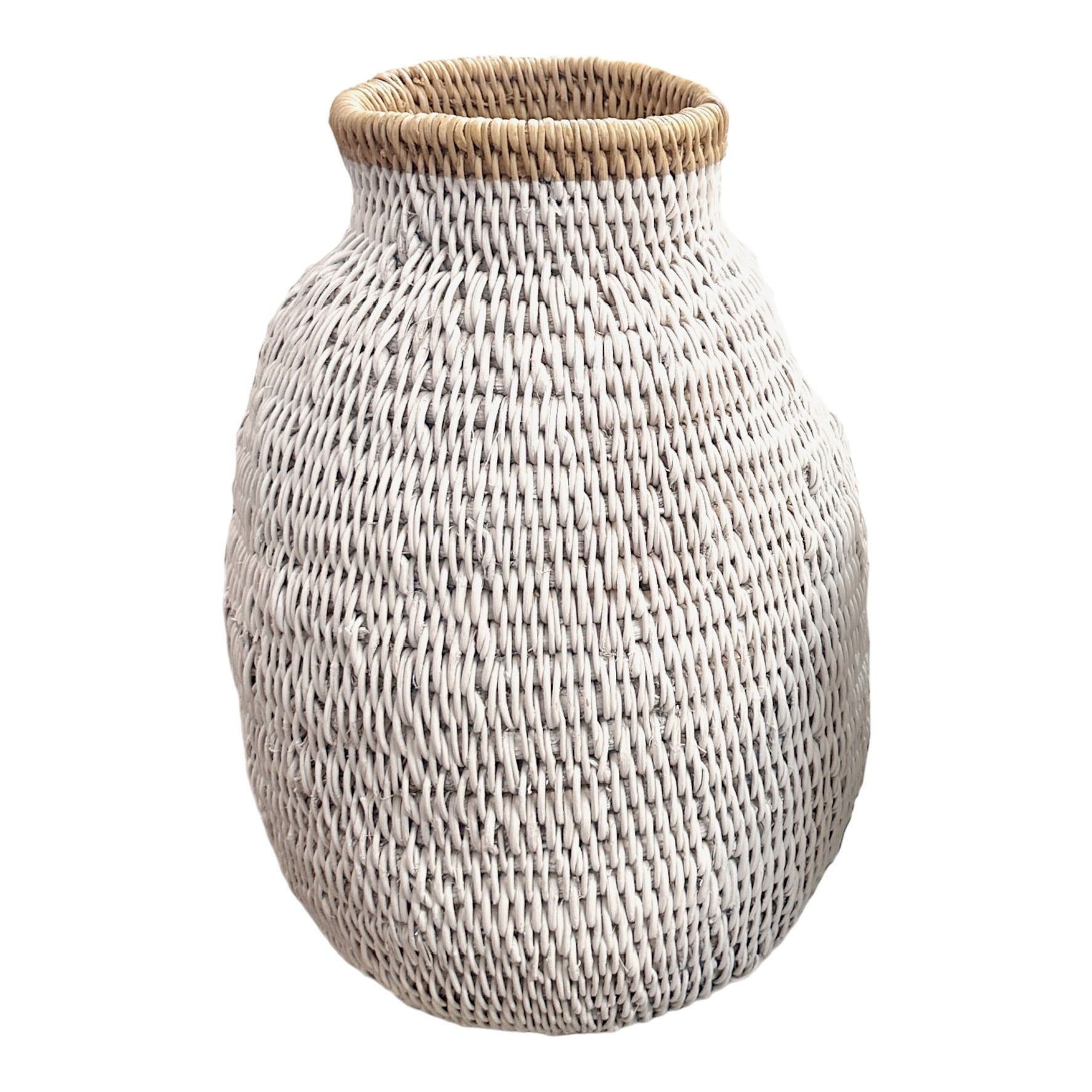 Buhera Baskets - White Stripe - eyahomeliving
