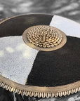 African Beaded Shield - Checkerboard B/W - eyahomeliving