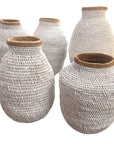 Buhera Baskets - White Stripe - eyahomeliving