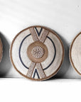 African Beaded Shield - White / Black Bullseye