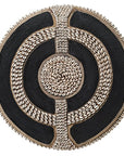 African Beaded Shield - Cowrie Shell - Black - eyahomeliving