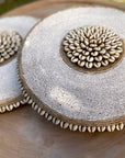 African Beaded Shield - White - eyahomeliving