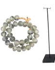 Ghanaian Glass Beads Imported - Muddy Grey Swirl - eyahomeliving