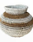 Buhera Baskets - White Stripe - eyahomeliving