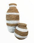 Buhera Baskets - White Stripe - eyahomeliving