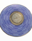African Beaded Shield - Blue Mesh - eyahomeliving