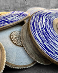African Beaded Shield - Blue Mesh - eyahomeliving