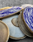 African Beaded Shield - Blue Mesh - eyahomeliving