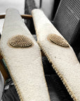 African Beaded Shield - White Long - eyahomeliving
