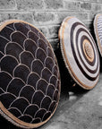 African Beaded Shield - Scallop Black/White - eyahomeliving