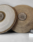 African Beaded Shield - White - eyahomeliving