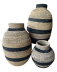 Buhera Baskets - Black Stripe - eyahomeliving