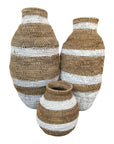 Buhera Baskets - White Stripe - eyahomeliving