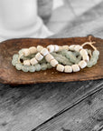 Ghanaian Glass Beads Imported - Clear/Aqua - eyahomeliving