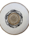 African Beaded Shield - White / Black Detail - eyahomeliving