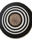 African Beaded Shield - Bulls Eye B/W - White Ring - eyahomeliving