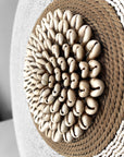 African Beaded Shield - White - eyahomeliving