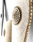 African Beaded Shield - White - eyahomeliving