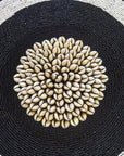 African Beaded Shield - Bulls Eye B/W - White Ring - eyahomeliving
