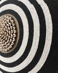 African Beaded Shield - Bulls Eye B/W - White Ring - eyahomeliving