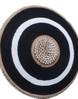 African Beaded Shield - Bullseye B/W - eyahomeliving