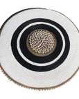 African Beaded Shield - Bulls Eye B/W RIng - eyahomeliving