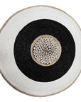 African Beaded Shield - Bulls Eye B/W RIng - eyahomeliving