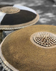 African Beaded Shield - Gold/Black/Plain - eyahomeliving