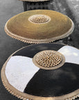 African Beaded Shield - Checkerboard B/W - eyahomeliving