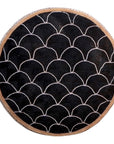 African Beaded Shield - Scallop Black/White - eyahomeliving