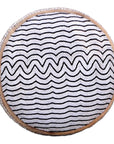 African Beaded Shield - "Wave" Black/White - eyahomeliving
