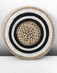 African Beaded Shield - Bulls Eye B/W Ring - eyahomeliving