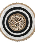 African Beaded Shield - Bulls Eye B/W Ring - eyahomeliving