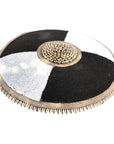 African Beaded Shield - Checkerboard B/W - eyahomeliving