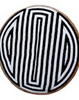 African Beaded Shield - Maze B/W - eyahomeliving
