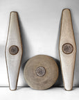 African Beaded Shield - White Long - eyahomeliving