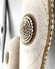 African Beaded Shield - White Long - eyahomeliving