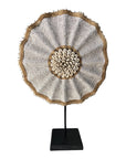 African Beaded Shield - Umbrella White - eyahomeliving