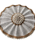 African Beaded Shield - Umbrella White - eyahomeliving