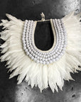 White Feather Wooden Collar - Bali