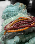 Ghanaian Glass Beads Imported - Clear/Aqua - eyahomeliving