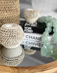 Ghanaian Glass Beads Imported - Clear/Aqua - eyahomeliving