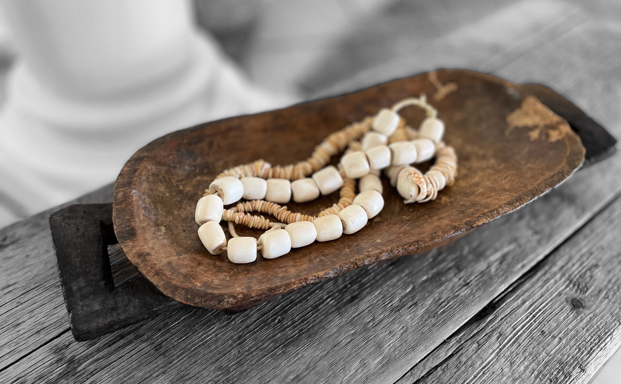 Large Hand-Carved Kenya Natural Bone Beads