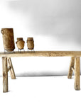 Chinese Elm Wood Bench - eyahomeliving